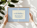 Irish baby blessing blue stripe Irish print – wall mockup 5
