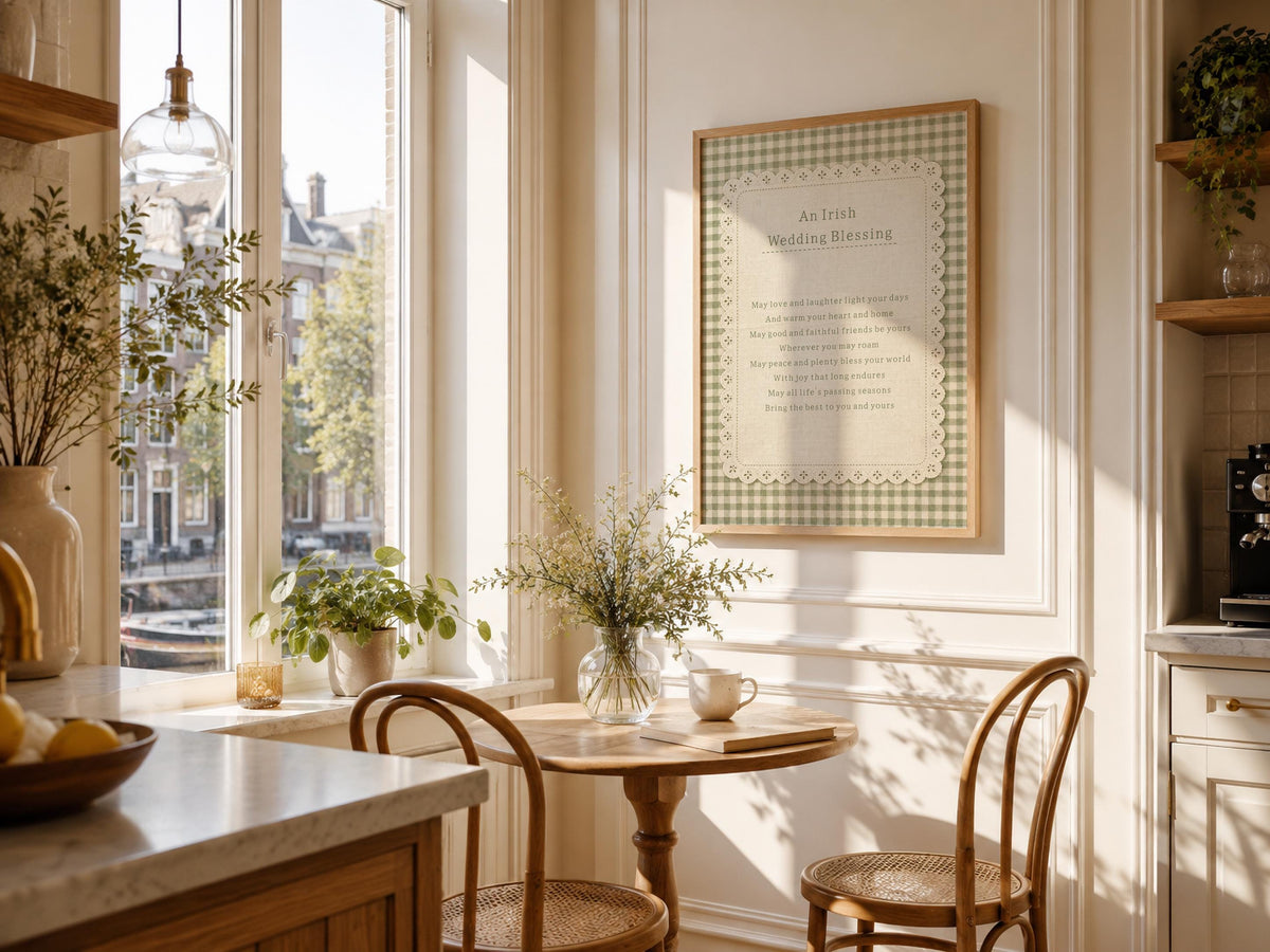 Irish Wedding Blessing Irish print – wall mockup 2