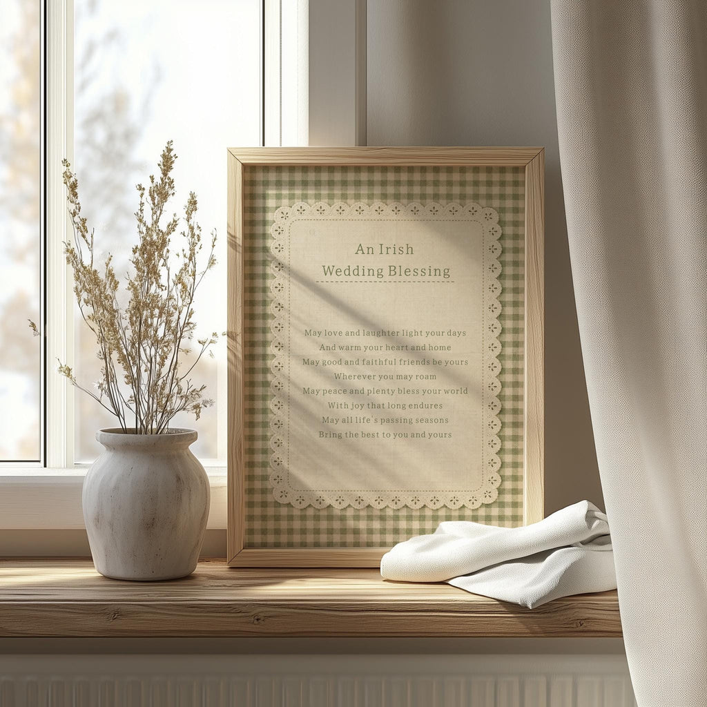 Irish Wedding Blessing Irish print – wall mockup 6
