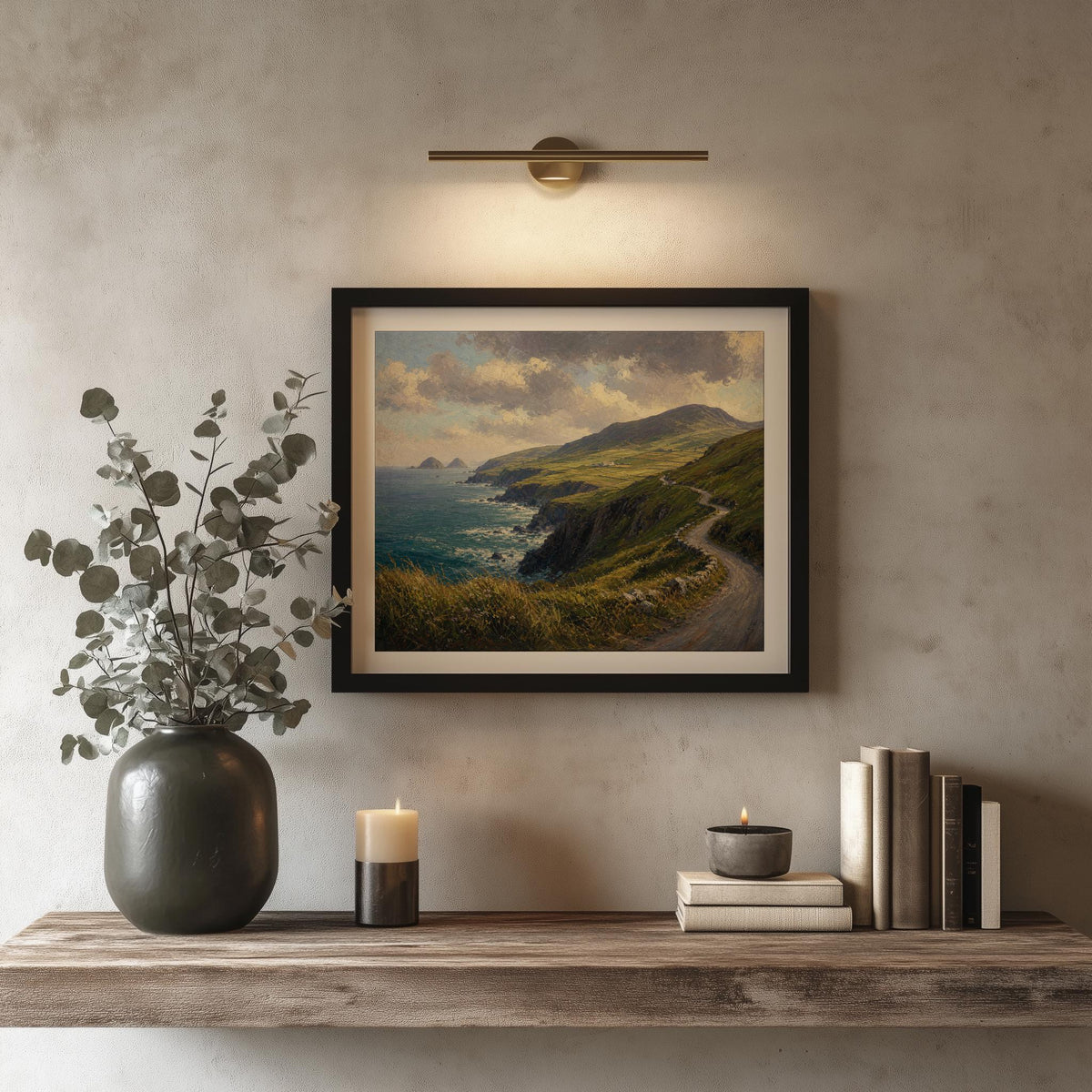 Dingle Peninsula oil painting Irish print – wall mockup 2