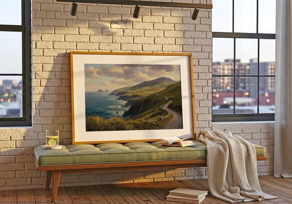 Dingle Peninsula oil painting Irish print – wall mockup 8