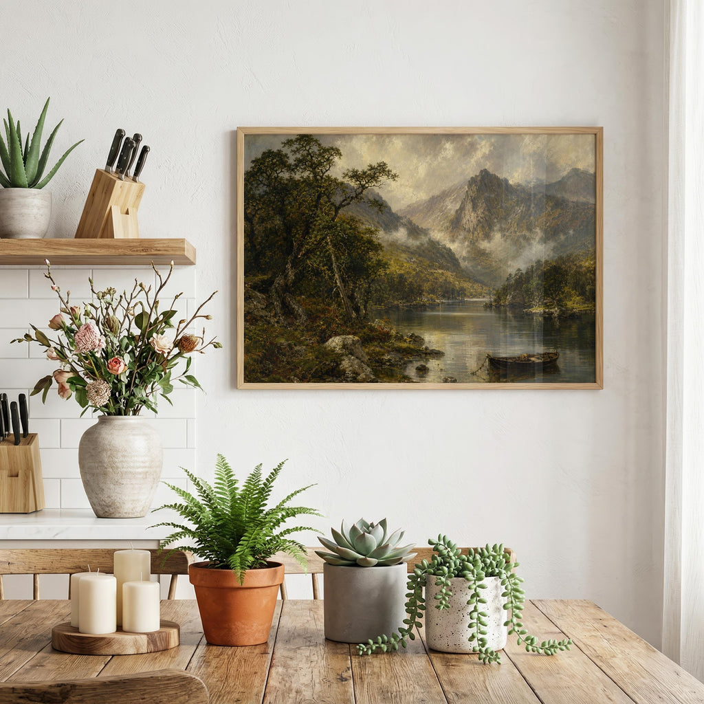 Killarney Upper Lake oil painting Irish print – wall mockup 4