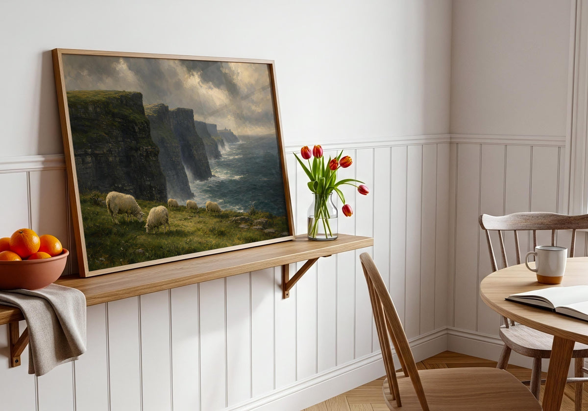 Cliffs of Moher Sheep Landscape Irish print – wall mockup 7