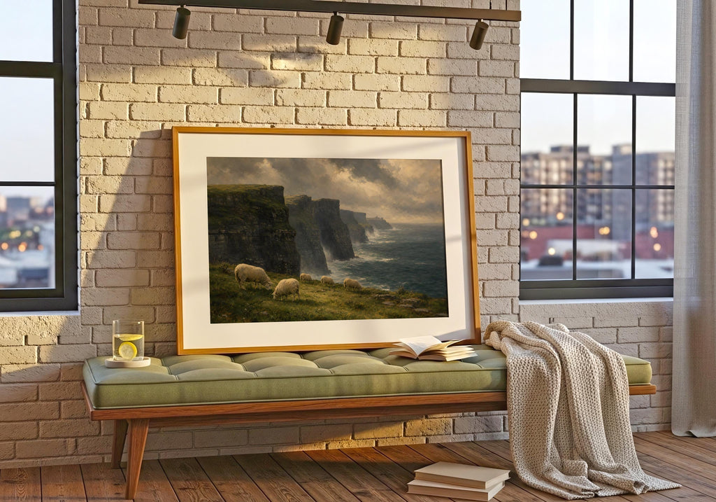 Cliffs of Moher Sheep Landscape Irish print – wall mockup 8