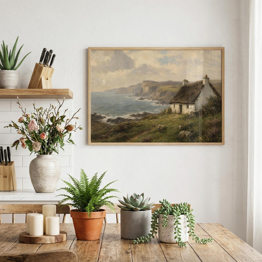 Irish Coast with Cottage Irish print – wall mockup 5