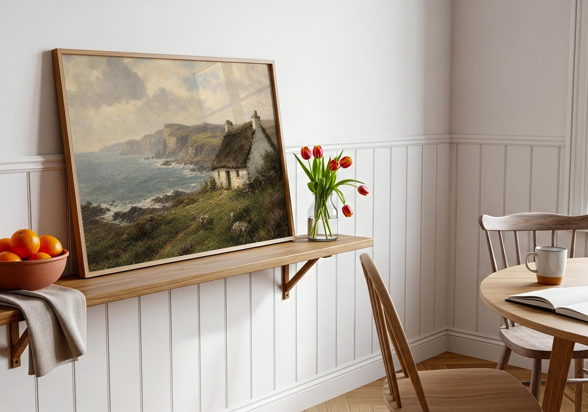 Irish Coast with Cottage Irish print – wall mockup 7