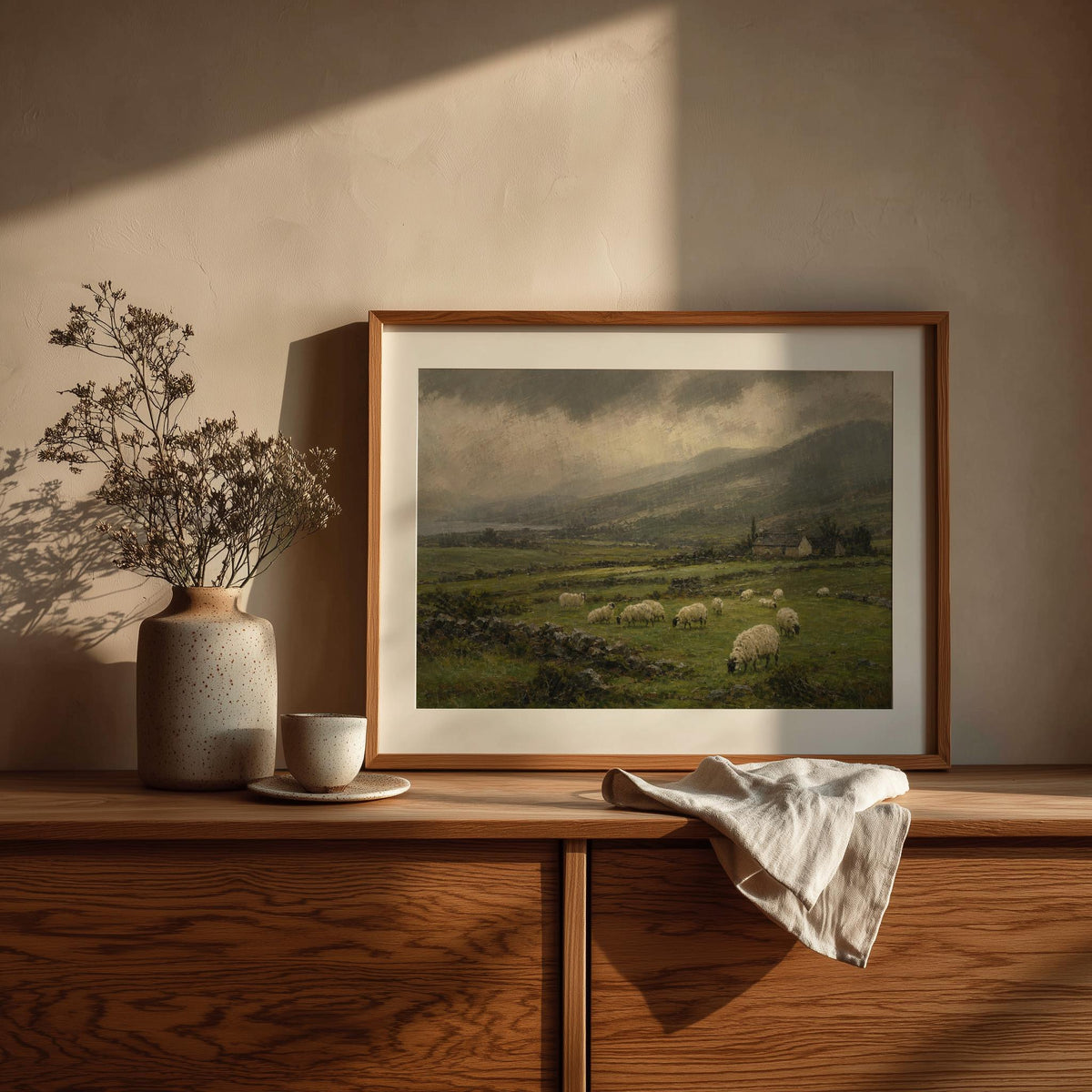 Irish countryside sheep print – mockup 4