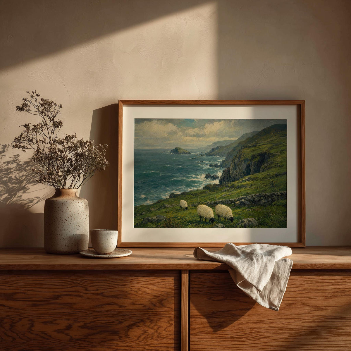 Irish coast sheep print – mockup 4