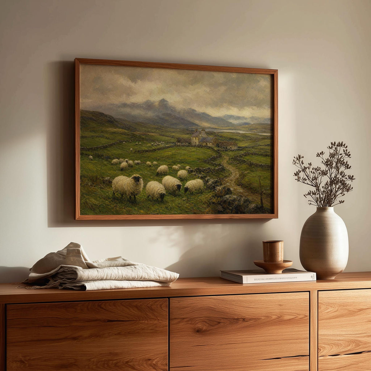 Stone cottage valley Irish print – mockup 2