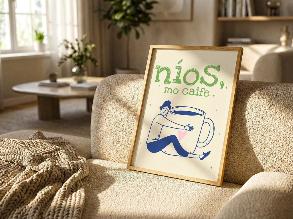 Níos Mó Caife mug hug print – mockup 2