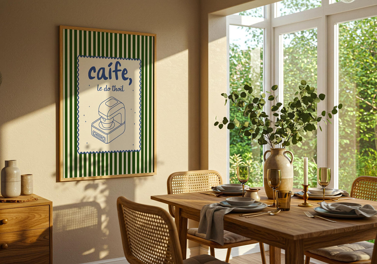 Caife le do thoil espresso machine Irish print – wall mockup 3