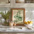 Caife le do thoil espresso cups Irish print – wall mockup 2