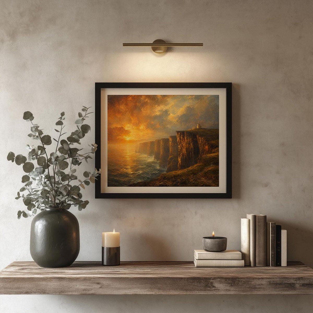 Cliffs of Moher Sunset Irish print – wall mockup 2