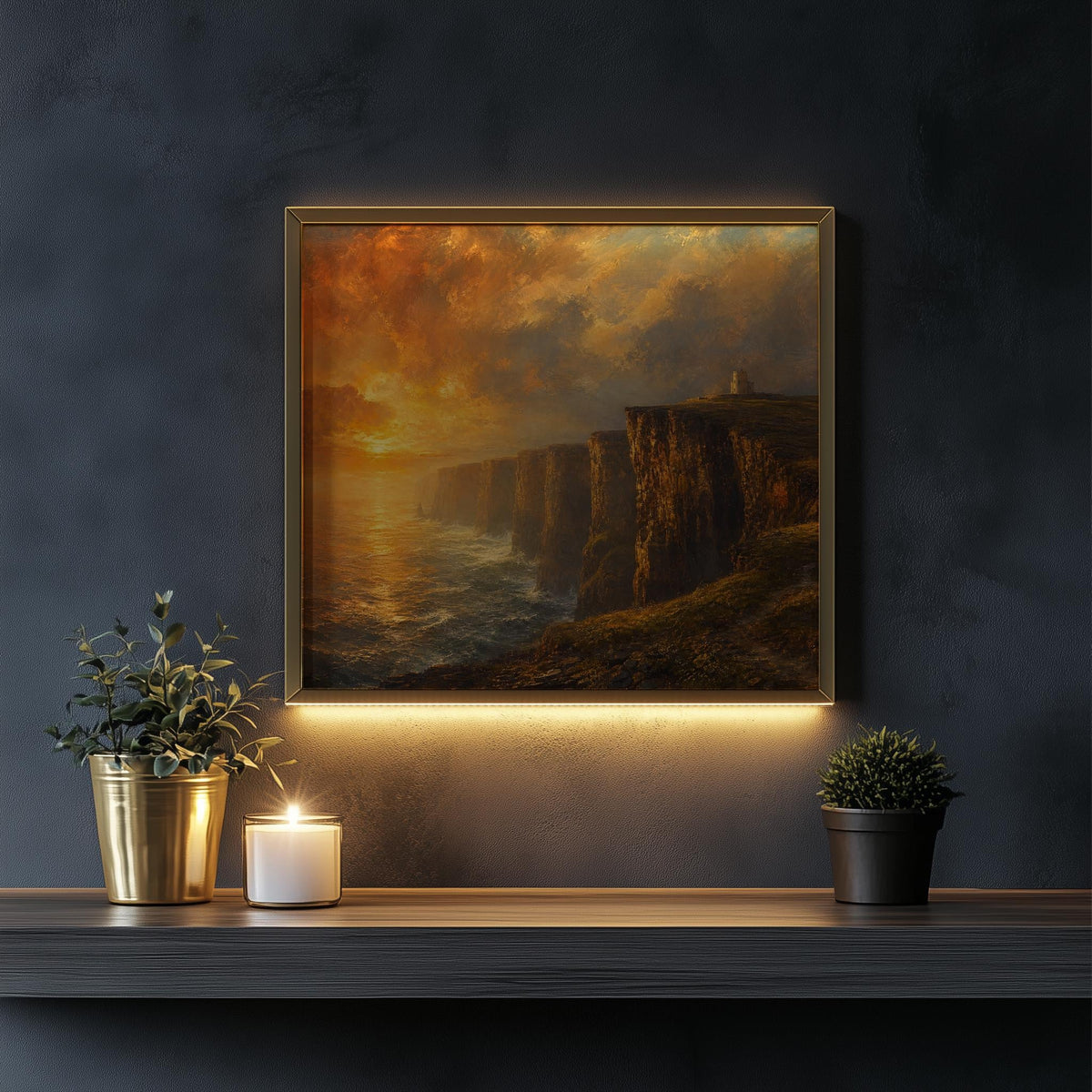Cliffs of Moher Sunset Irish print – wall mockup 4
