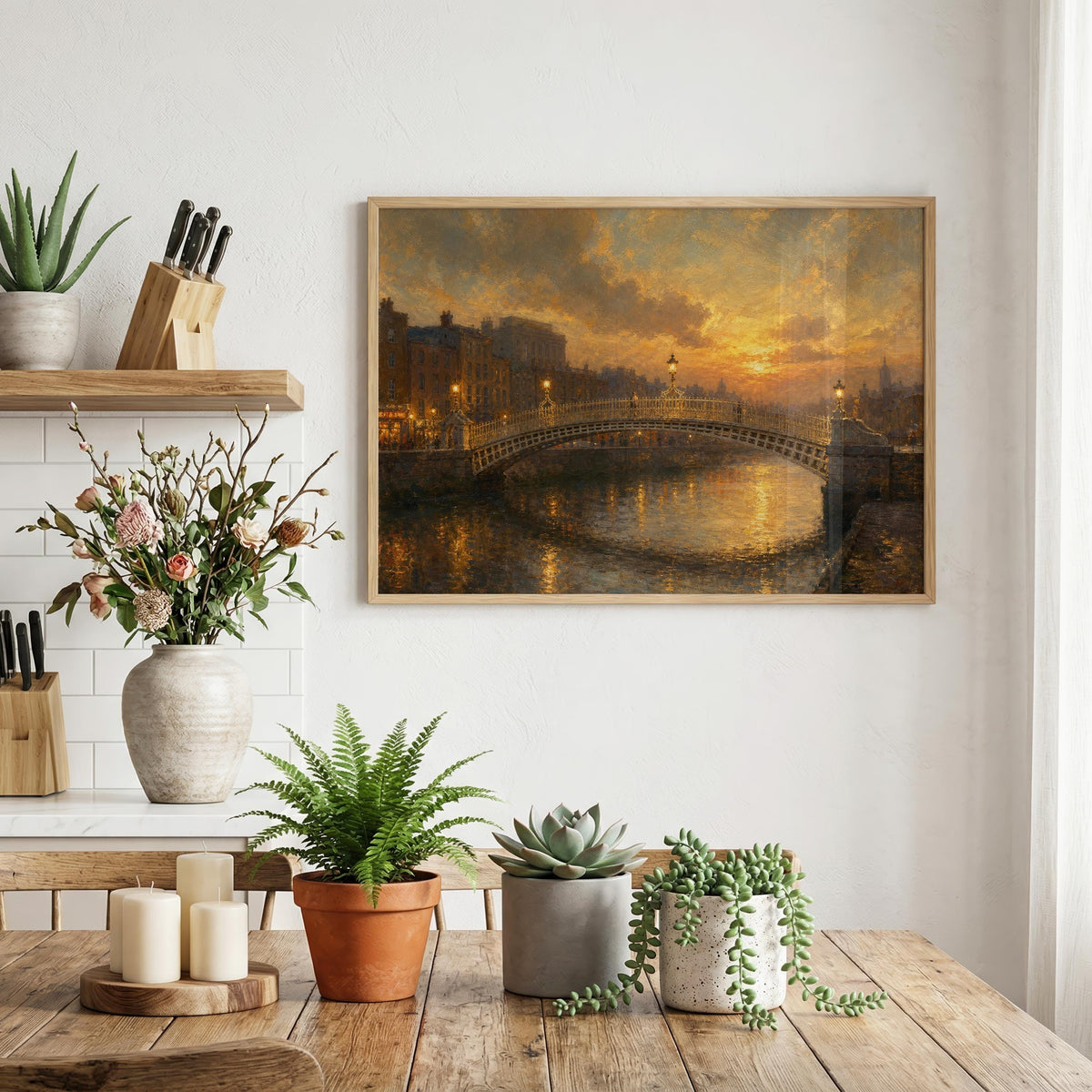 Ha'penny Bridge Dublin Irish print – wall mockup 5