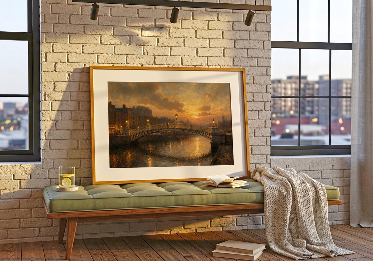 Ha'penny Bridge Dublin Irish print – wall mockup 8