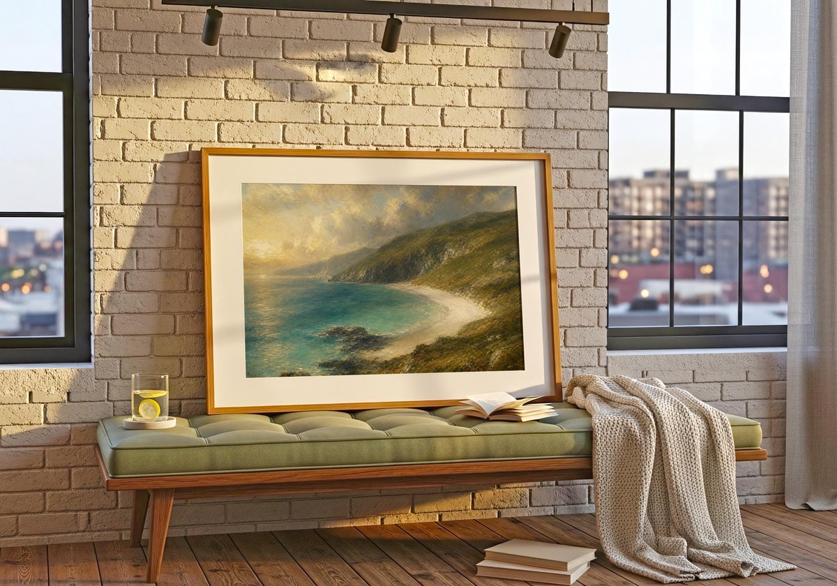 Keem Bay Achill Island vintage Irish print – wall mockup 8