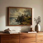 Dunluce Castle oil painting Irish print – wall mockup 1