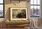 Dunluce Castle oil painting Irish print – wall mockup 8