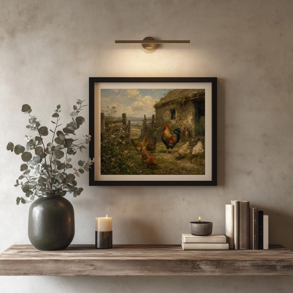 Vintage rooster Irish print – mockup 3