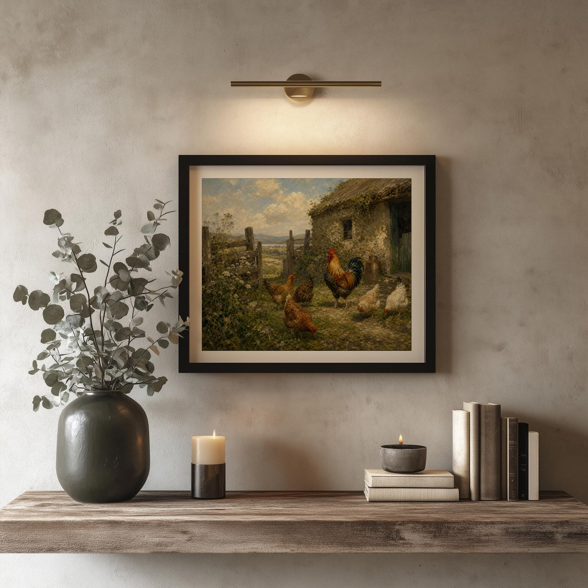 Vintage rooster Irish print – mockup 3