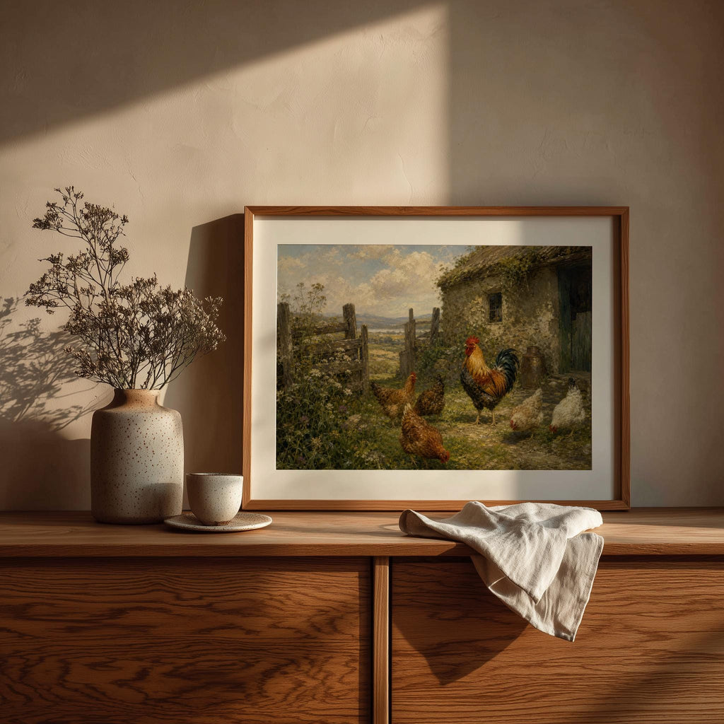 Vintage rooster Irish print – mockup 4