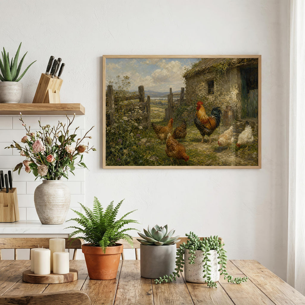 Vintage rooster Irish print – mockup 7