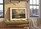 Fanad Head Lighthouse painting Irish print – wall mockup 1