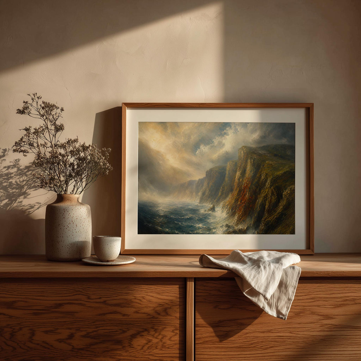 Slieve League cliffs Irish print – mockup 4