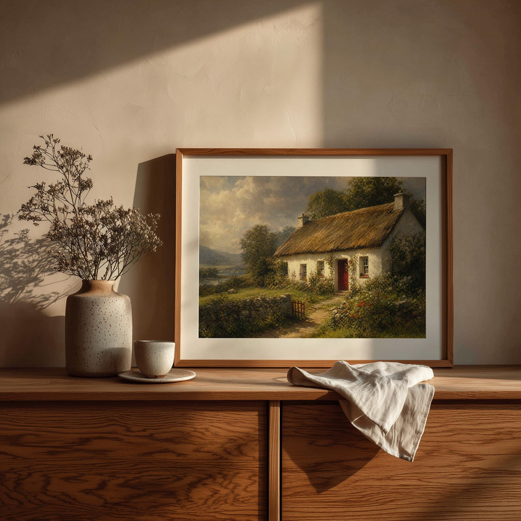 Red door cottage Irish print – mockup 4