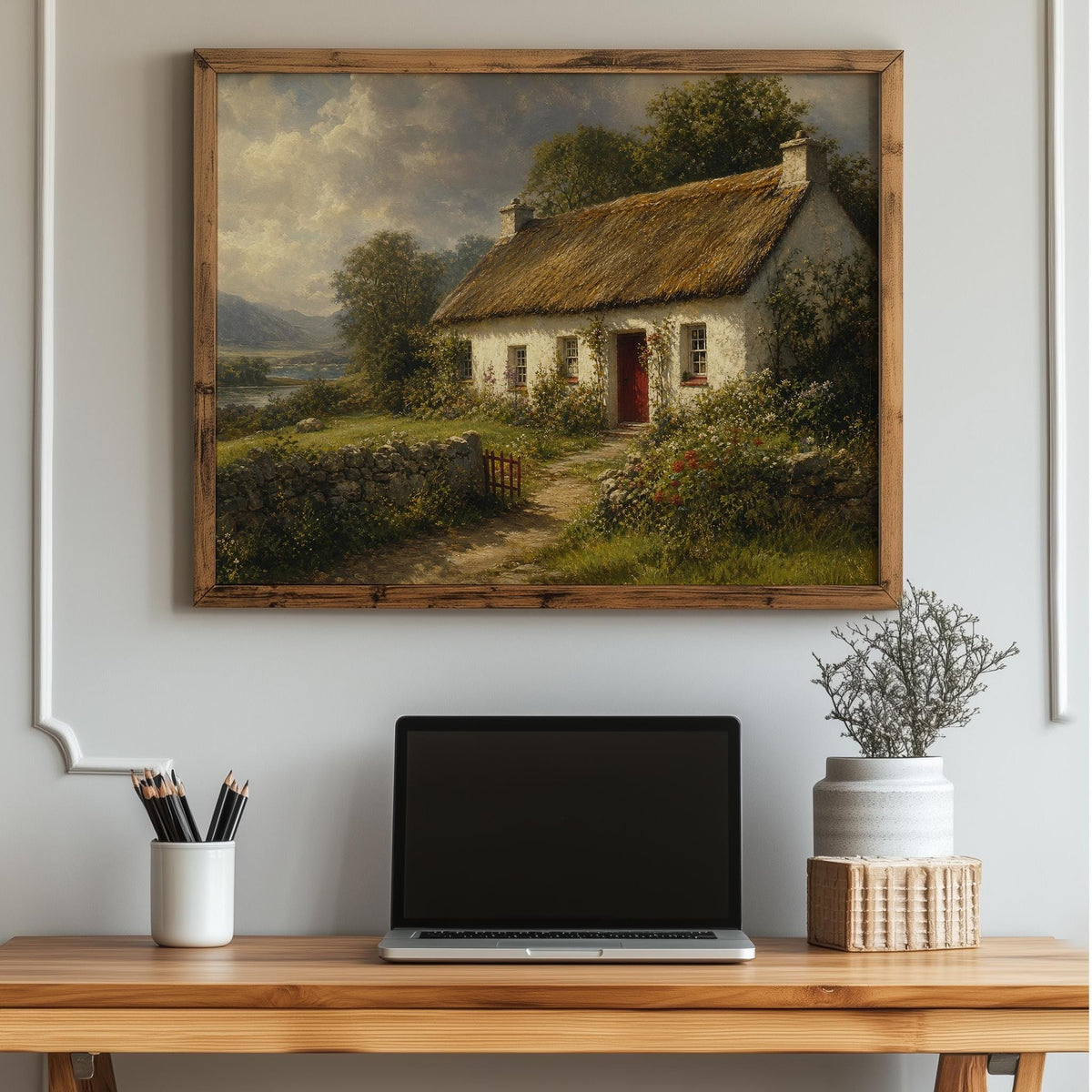 Red door cottage Irish print – mockup 6