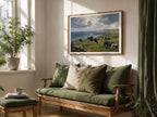 Dairy cows farmhouse oil painting Irish print – wall mockup 7