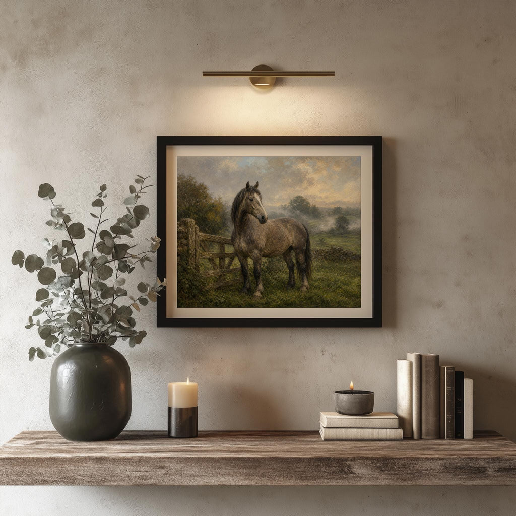 Irish Draught Horse Oil Painting Irish print – wall mockup 2