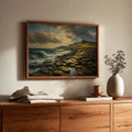 Giant's Causeway oil painting Irish print – wall mockup 1
