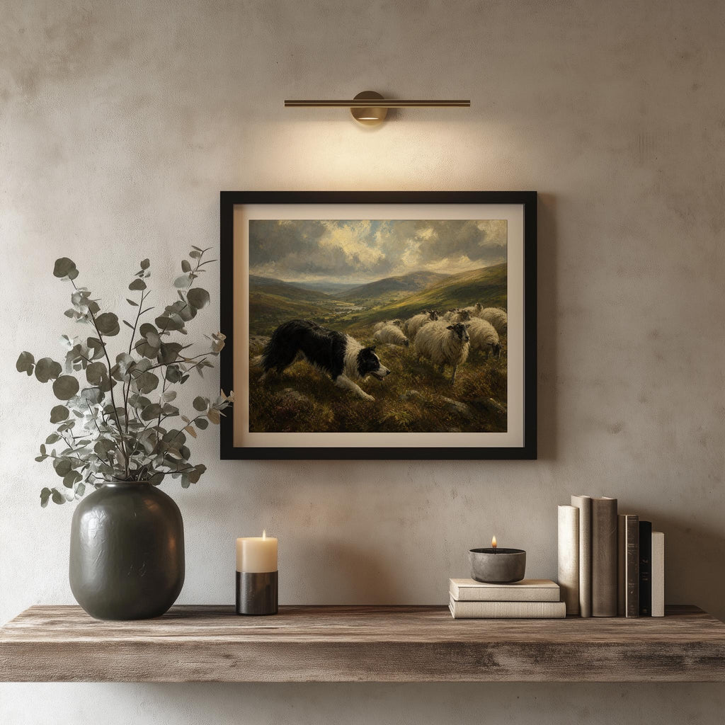 Irish herding dog painting Irish print – wall mockup 8
