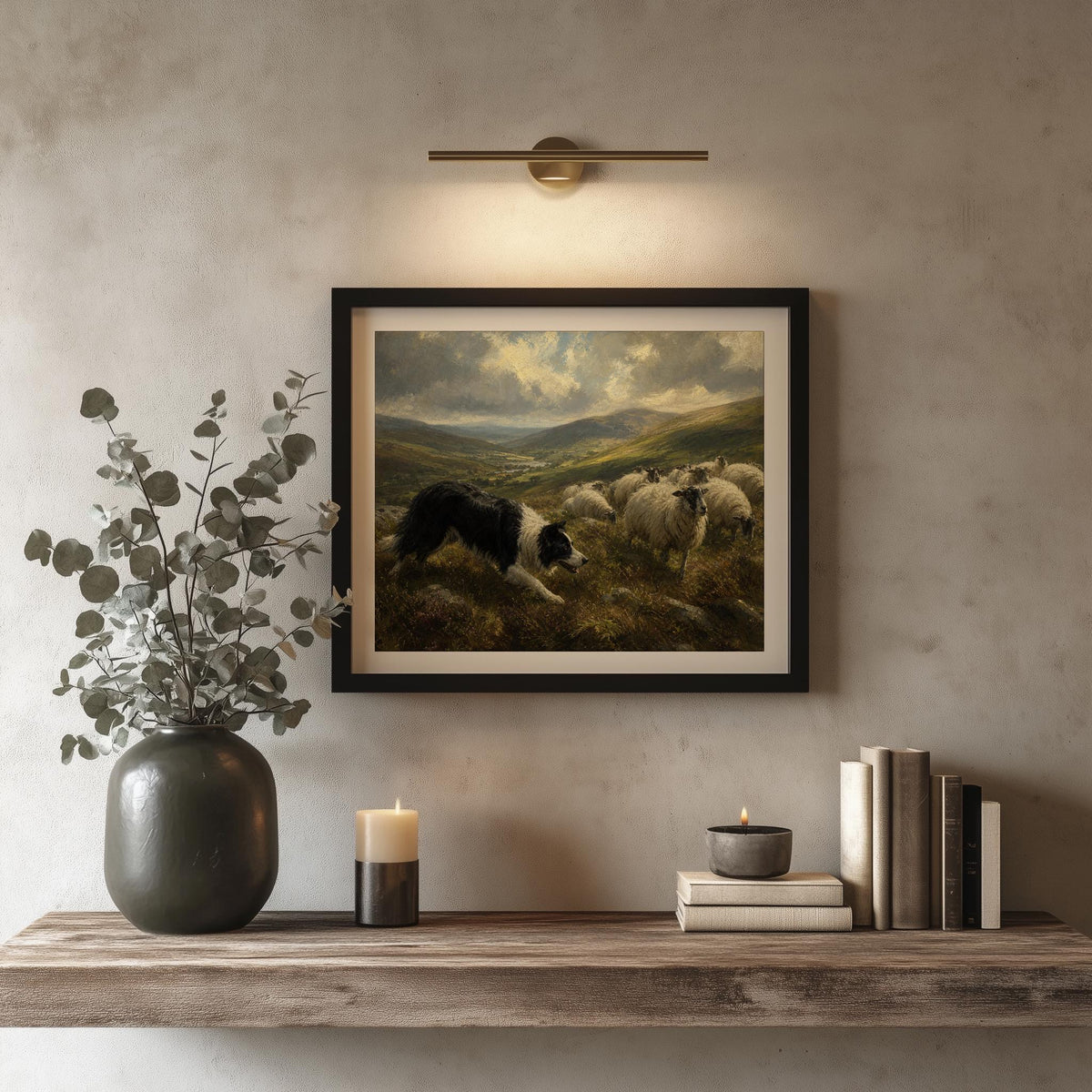 Irish herding dog painting Irish print – wall mockup 8