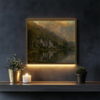 Kylemore Abbey lake landscape Irish print – wall mockup 4