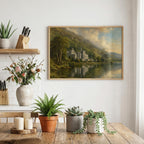 Kylemore Abbey lake landscape Irish print – wall mockup 6