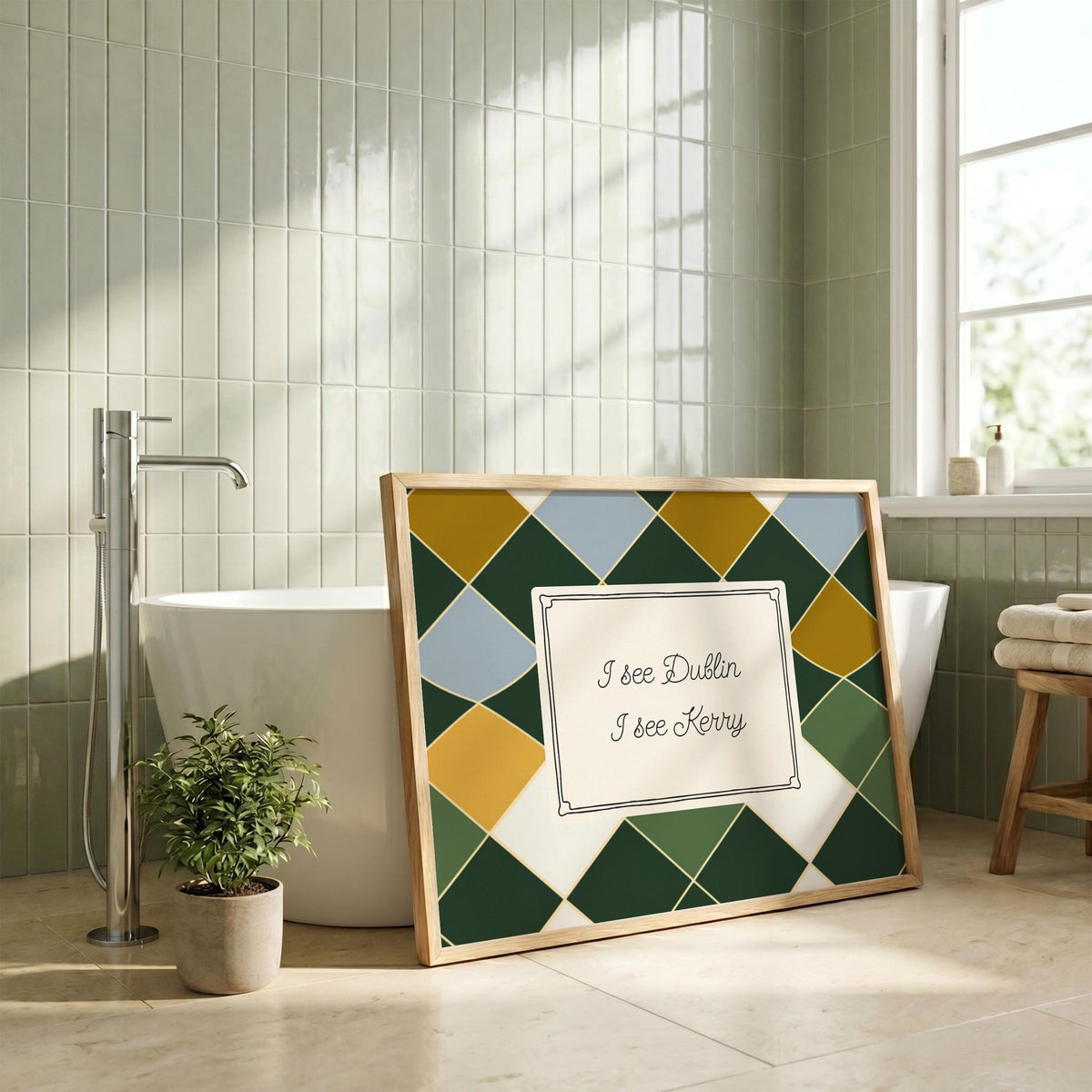 I See Dublin I See Kerry Irish print – wall mockup 1