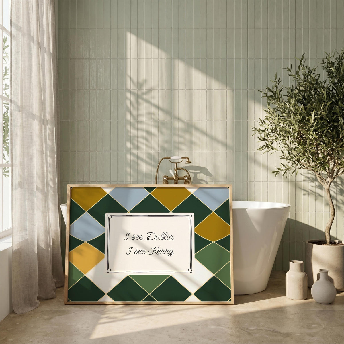 I See Dublin I See Kerry Irish print – wall mockup 3
