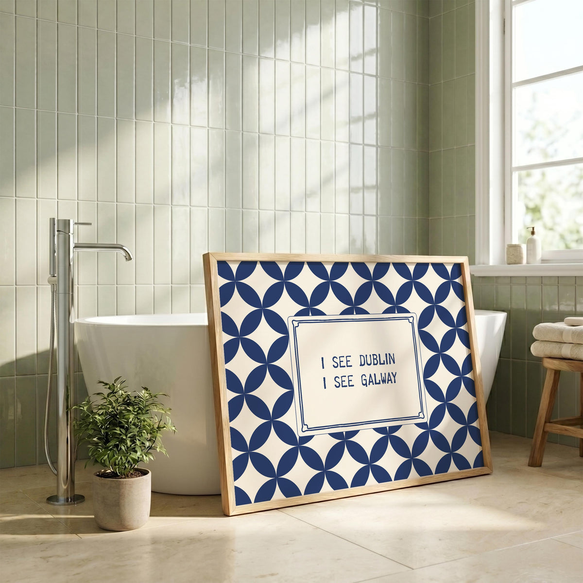 I See Dublin I See Galway Irish print – wall mockup 1