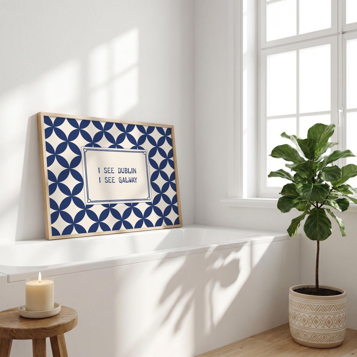 I See Dublin I See Galway Irish print – wall mockup 2