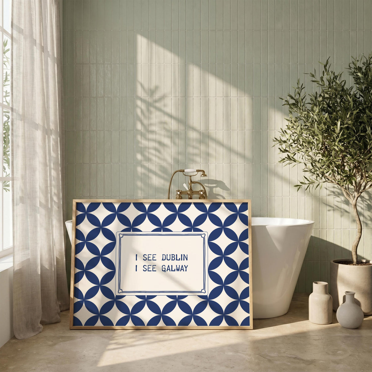 I See Dublin I See Galway Irish print – wall mockup 3