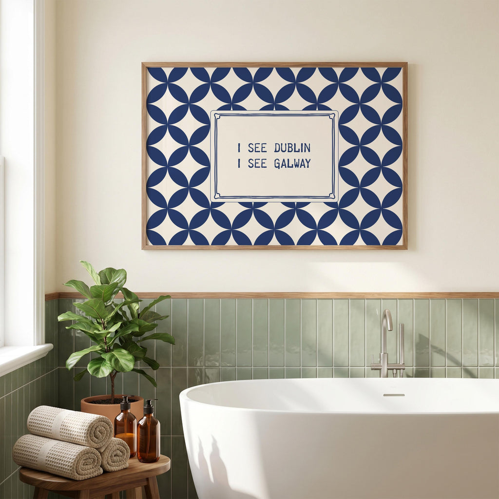 I See Dublin I See Galway Irish print – wall mockup 6