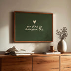 Irish love deep green Irish print – wall mockup 1