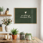 Irish love deep green Irish print – wall mockup 4