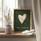 Mo ghrá go daingean thú green heart Irish print – wall mockup 8