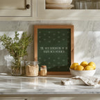 Níl aon leigheas forest green hearts Irish print – wall mockup 2