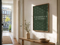 Níl aon leigheas forest green hearts Irish print – wall mockup 1