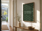 Níl aon leigheas forest green hearts Irish print – wall mockup 1